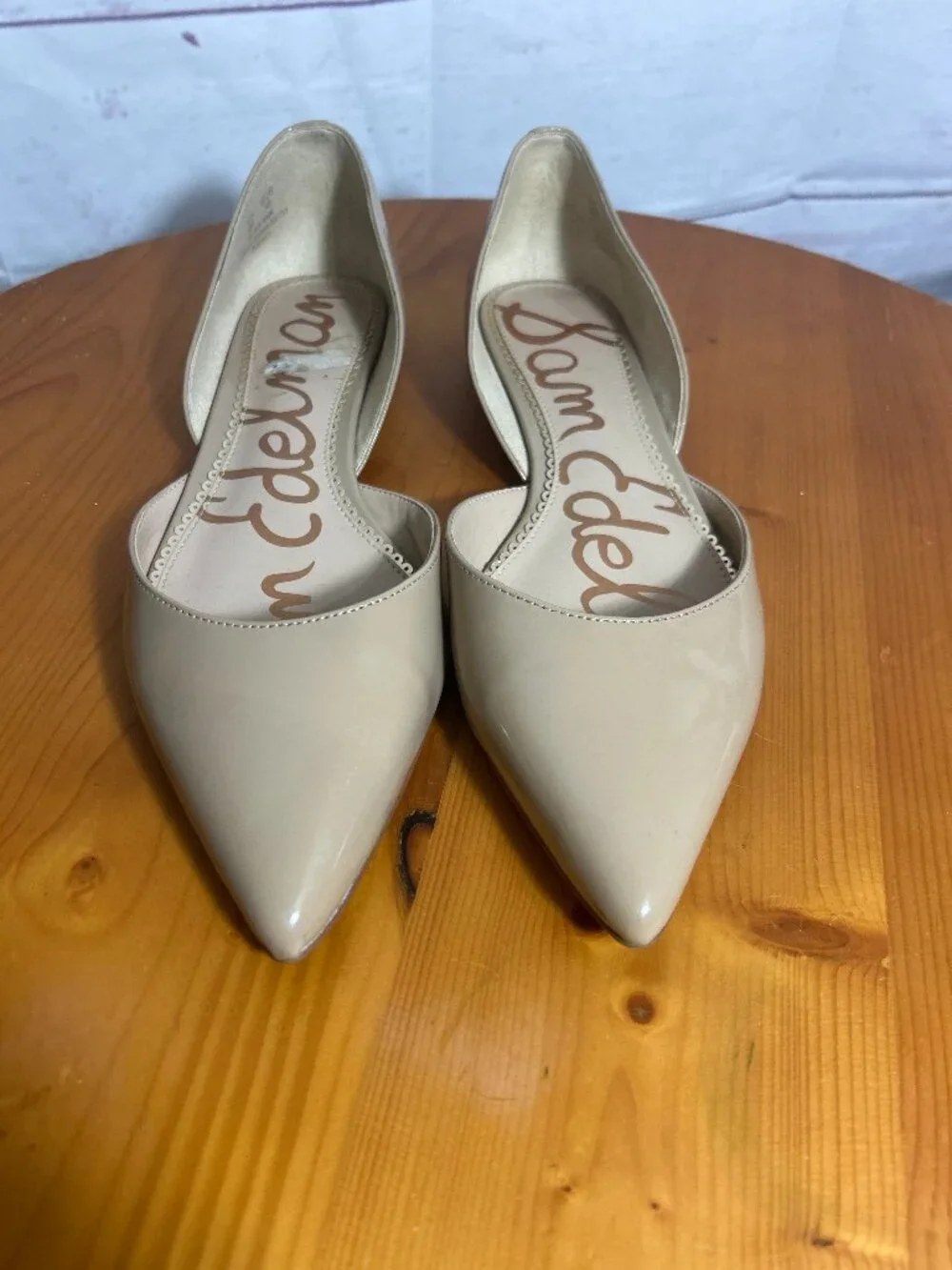 Sam Edelman Womens size 9 Rodney Dorsay Flats Neutral Nude faux Patent Leather